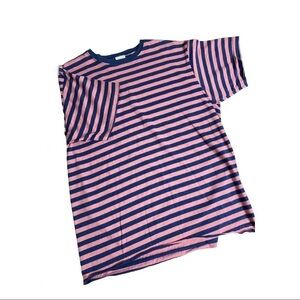 Cherokee retro striped tee pink and blue L